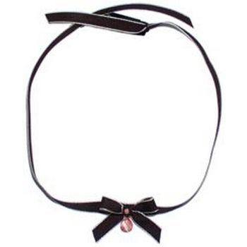 Michele Busch - Choker - Chocolate Brown Ribbon Choker w/Cherry Quartz & Czech Bead