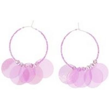 Michele Busch - Earrings - Set of Fuschia Paillettes, Beads & Swarovski