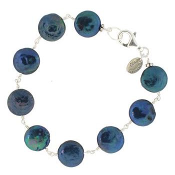 Michelle Roy - BIWA Pearl Bracelet - Deep Teal Blue (1)
