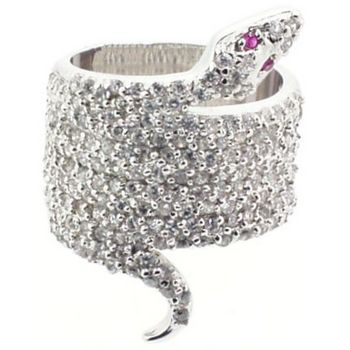 nOir - Snake Wrap White CZ/Silver Ring (1) - Size 7