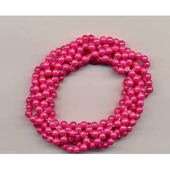 Beaded Scrunchie - Raspberry