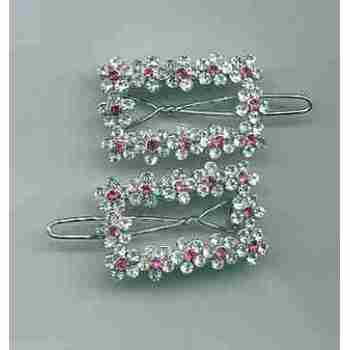 Rhinestone White & Rose Buckles