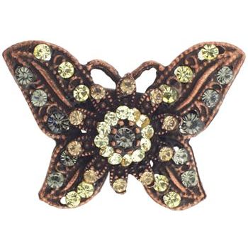 Seasonal Whispers - Small Butterfly w/Copper Metal Hair Clip - Gold (1)