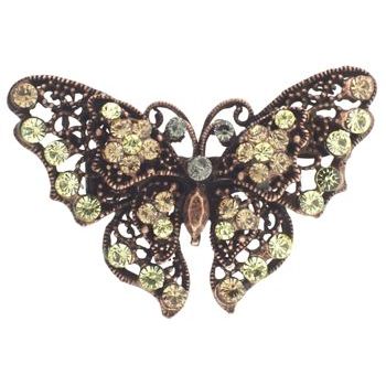 Seasonal Whispers - Crystal Butterfly w/Copper Hair Clip - Gold Funk (1)