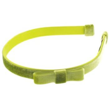 Susan Daniels - Headband - 1/2inch Shiny Velvet - Lime Green w/Bow (1)