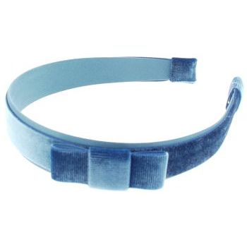 Susan Daniels - Headband - 1inch Two-Tone Blue Velvet & Satin Headband w/Bow (1)