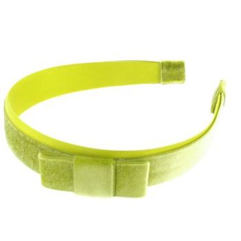 Susan Daniels - Headband - 1inch Two-Tone Lime Velvet & Satin Headband w/Bow (1)