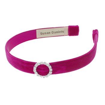 Susan Daniels - Headband - 5/8inch Velvet - Fuschia w/Buckle (1)