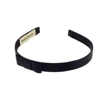 Susan Daniels - Headband - 1/2inch Satin - Black with Bow