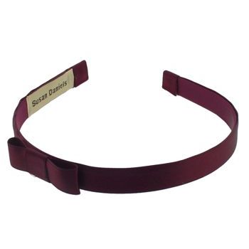 Susan Daniels - Headband - 1/2inch Satin - Burgandy with Bow