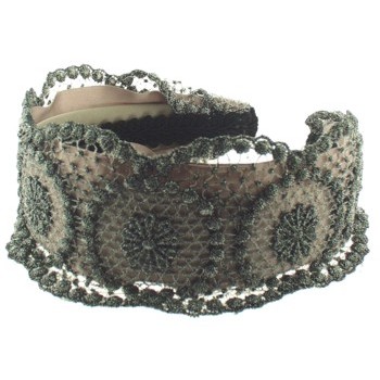 Susan Daniels - Headband - 3inch Wide Silver Lace Headband