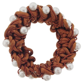 Camila - Beaded Scrunchie - Copper