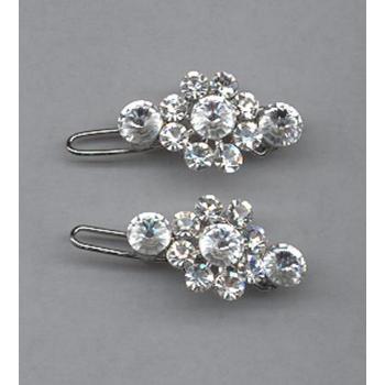 Swarovski White Diamond Colored Crystal Barrettes