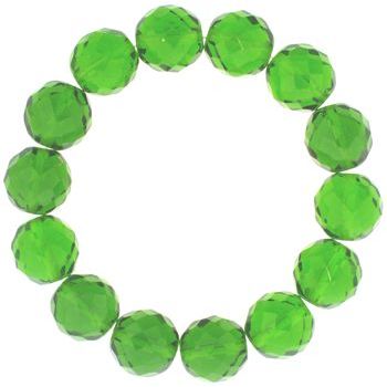 Yochi - Czech Glass Inspired Stretch Bracelet (1) Emerald Green
